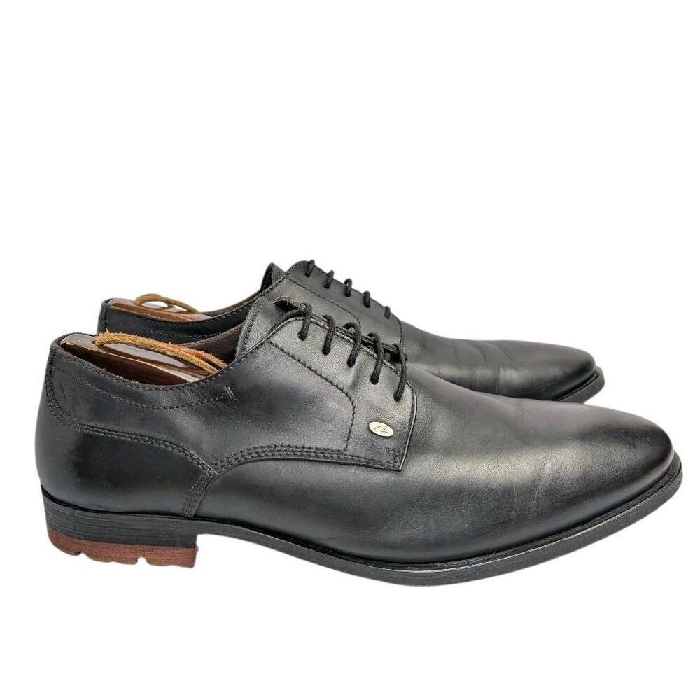 Bacco Bucci Black Leather Oxford Dress Shoes Men's 13 Made In Italy
